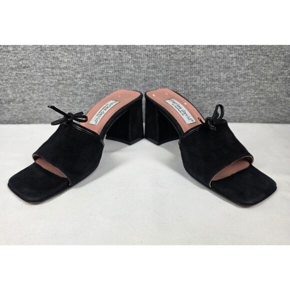 CHARLES DAVID BLACK SUEDE OPEN-TOE SANDALS – BOW DETAIL – MADE IN ITALY – SIZE 6 - Picture 13 of 16